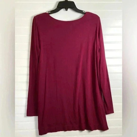 J. JILL Top  Medium Tunic Wearever Collection Rayon Maroon - Picture 5 of 8
